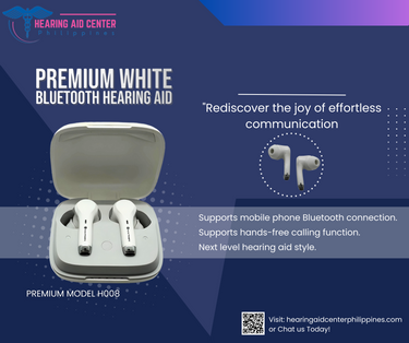 Premium Bluetooth White Hearing Aid - H008